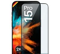 2 x film blindé pour Apple iPhone 15 Pro verre véritable Full Screen Cover...