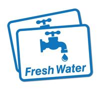 2 x Fresh Water Sticker Decal Safety Sign Car Vinyl