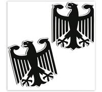 2 X Funny Stickers German Eagle Coat Of Arms For Motorcycle, Car Window, Helmet, Scooter, Bike, Tuning Gift Idea B 181