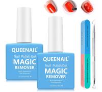 2 X Gel Nail Polish Remover, Semi-Permanent Nail Polish Remover, Nail Polish Remover With Cuticle Pusher & Nail File, Easily And Quickly Remove Gel Polish In 3-5 Minutes