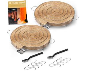 2 X Générateur (30 cm)/Serpentin de Fumée Froide pour Fumoir Viande et Poisson + 4 crochets et 1 Brosse de nettoyage - Guide Numérique PDF à Télécharger (Offert)