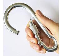 2 x Grand Mousqueton à Mousqueton avec Verrouillage à Vis, 13mm x 160mm de Long, Charge de Travail : 600kg, pour Activités Sportives et Travaux Lourds