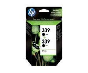 2 x HP C 9504 EE, C9504EE/339, No 339, NR 339 original d'encre XXL Noir