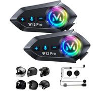 2 x Intercom Moto Kit Bluetooth 5.4 Double-Puce Audio-Multitâche Motocyclette Communication Systèmes,500M Système de Communication