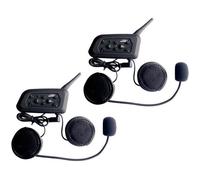 2 x Intercom Moto Vnetphone V6-1200 Sans Fil Radio Oreillette BT Étanches avec Micro 1200M pour 6 Motards /Amateurs de ski (2pcs)