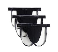 2(X) IST Lot de 3 Sangles Jock en Coton Extensible pour Homme, Noir/Noir/Noir, Medium