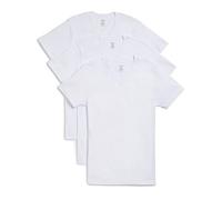 2(X) IST Lot de 3 t-Shirts à col en V en Coton pour Homme, Blanc Naturel, Taille L