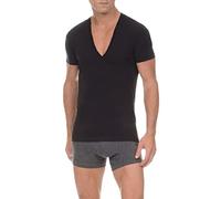 2(X) IST Men's Pima Cotton Slim Fit Deep V-Neck T-Shirt,Black,Large