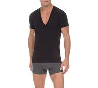 2(X) IST Men's Pima Cotton Slim Fit Deep V-Neck T-Shirt,Black,Small