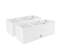 2 x jardinière de balcon jardinière aspect rotin pot de plantation pot de fle...