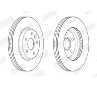 2 x JURID 563247JC Disque de frein pour OPEL