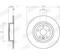 2 x JURID 563264JC Disque de frein pour LAND ROVER,MERCEDES-BENZ