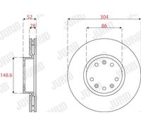 2 x JURID 563275JC Disque de frein pour CITROËN,OPEL,PEUGEOT,TOYOTA