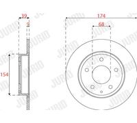 2 x JURID 563286JC Disque de frein pour MAZDA