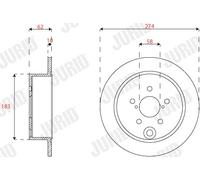 2 x JURID 563343JC Disque de frein pour SUBARU