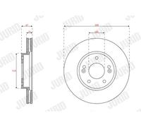 2 x JURID 563579JC Disque de frein pour HYUNDAI,KIA