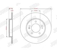 2 x JURID 563614JC Disque de frein pour HYUNDAI,KIA