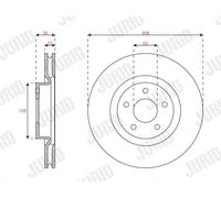 2 x JURID 563664JC Disque de frein pour FORD