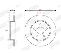 2 x JURID 563671JC Disque de frein pour TOYOTA