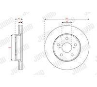 2 x JURID 563672JC Disque de frein pour TOYOTA