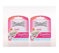 2 x lames Wilkinson Quattro pour femmes Papaya & Pearl Complex 6 pièces