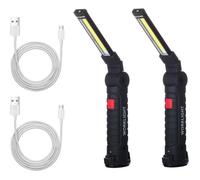 2 X Lampe de Travail Cob Baladeuse LED Rechargeable Lampe Atelier avec Base Magntique Lampe dInspection couleurs multiple Largeight