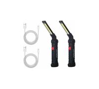 2 X Lampe De Travail Cob Baladeuse Led Rechargeable Lampe Atelier Cob Torche Lampe De Poche Lampe De Travail Baladeuse Led Avec YYV
