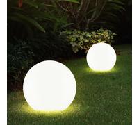 Boule lumineuse solaire jardin LED décoration de jardin boule solaire pour extérieur 20 cm Boule lumineuse solaire, durée d'éclairage environ 6-8 heures, H 62 cm, lot de 2