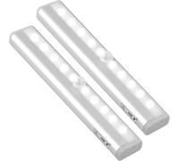 2 X Led Motion Sensor Cupboard Lighting With Magnetic Strip, 10 Led Night Light For Cupboard, Cabinet Lighting, Wireless Lighting For Kitchen, Stairs, Hallway