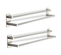 2 x Listel à Crochets TALIDA Acier Inox Autoadhésif avec Patin Adhésif 3M (Longueur: 585 mm/Ø Listel 12 mm) avec 3 Crochets S pour Cuisine et Bain Crochet Portemanteau de SO-TECH®