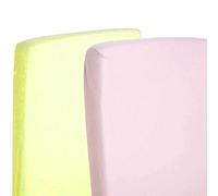 2 x Lit pour enfant/Junior Lit 100% coton jersey Drap-housse 140 x 70 cm Rose et citron