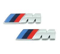 2 x Logo M badge emblème Silver autocollant pour BMW 45mm x 15mm