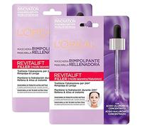 2 x L'Oréal Paris Revitalift Filler Kit Masques en Tissu Repulpant Hydratant avec Acide Hyaluronique
