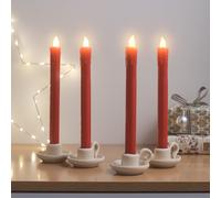 2 x Lot de 2 Chandelles en Cire Rouge avec Télécommande