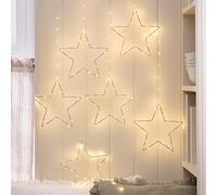 2 x Lot de 3 Étoiles Lumineuses Suspendues d’Extérieur à Piles