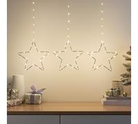 2 x Lot de 3 Étoiles Lumineuses Suspendues d’Extérieur à Piles