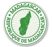 2 x Madagascar Sticker en vinyle pour iPad Ordinateur Portable Voyage bagages Drapeau Carte Fun # 4682 - 10cm x 10cm