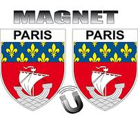 2 x Magnet Paris Forme Blason Aimant frigo DEPARTEMENT 75 Paris 2X écusson Magnétique 4x5cm