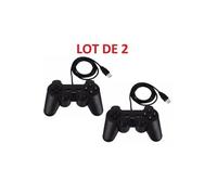 Pack de 2 Manettes PC Filaire USB - Joypads Double Analogique 10 Boutons - Compatible Windows 98 à Windows 10 - 1,40 m - Straße Game®