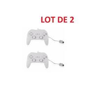 2 X Manette contrôleur Classic Pro pour Nintendo Wii, Wii U - 1,20 m - Blanc - Straße Game
