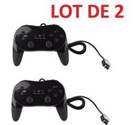 2 X Manettes Contrôleur Classic Pro Pour Nintendo Wii, Wii U - 1,20 M - Noir
