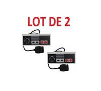 Straße Game 2 Manettes de Jeu Compatible Console Nintendo NES, 1,60m de Câble, Boutons A/B/Start/Select - Gris