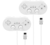 2 X Manette plate Classic Pro pour Nintendo Wii, Wii U - 1,20 m - Blanc - Straße Game ® Blanc G