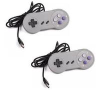 2x Manette Snes (Super Nes) Version Us - Contrôleur Pour Pc Mac Via Usb