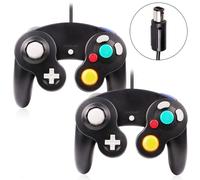 2 x Manettes Noires pour Console Gamecube - Filaire Classique Manette contrôleur pour Nintendo Gamecube GC & Wii / Effet de Vibrations - Noir
