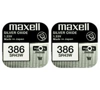 2 x Maxell Batterie Bouton Oxyde D’Argent Mercury Free SR43W 1.55V