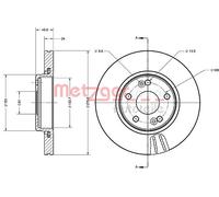 2 x METZGER 6110600 Disque de frein pour RENAULT