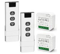 2 x Module Volet Roulant Sans Fil, Kit de Commande Volet Roulant Avec Télécommande RF Et Module Récepteur, Interrupteur Volets Roulants Connecté Pour Stores, Électriques Et Auvents