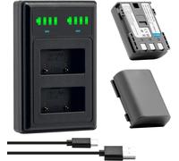 2 x NB-2L NB-2LH Battery + Dual USB Charger for Canon EOS 350D 400D MD265 MV960 PowerShot G7 G9 S70 S80 ZR950 ZR960 HG10 HV40 Cameras