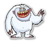 2 x neige Yeti Sticker en vinyle Monstre Funny iPad Ordinateur Portable Skateboard Fun # 4378 - 10cm Wide x 8.6cm Tall